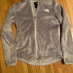 North Face Light Grey Zippered Fleece Women’s XS Cute